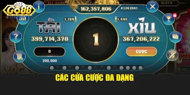 Các cửa cược đa dạng